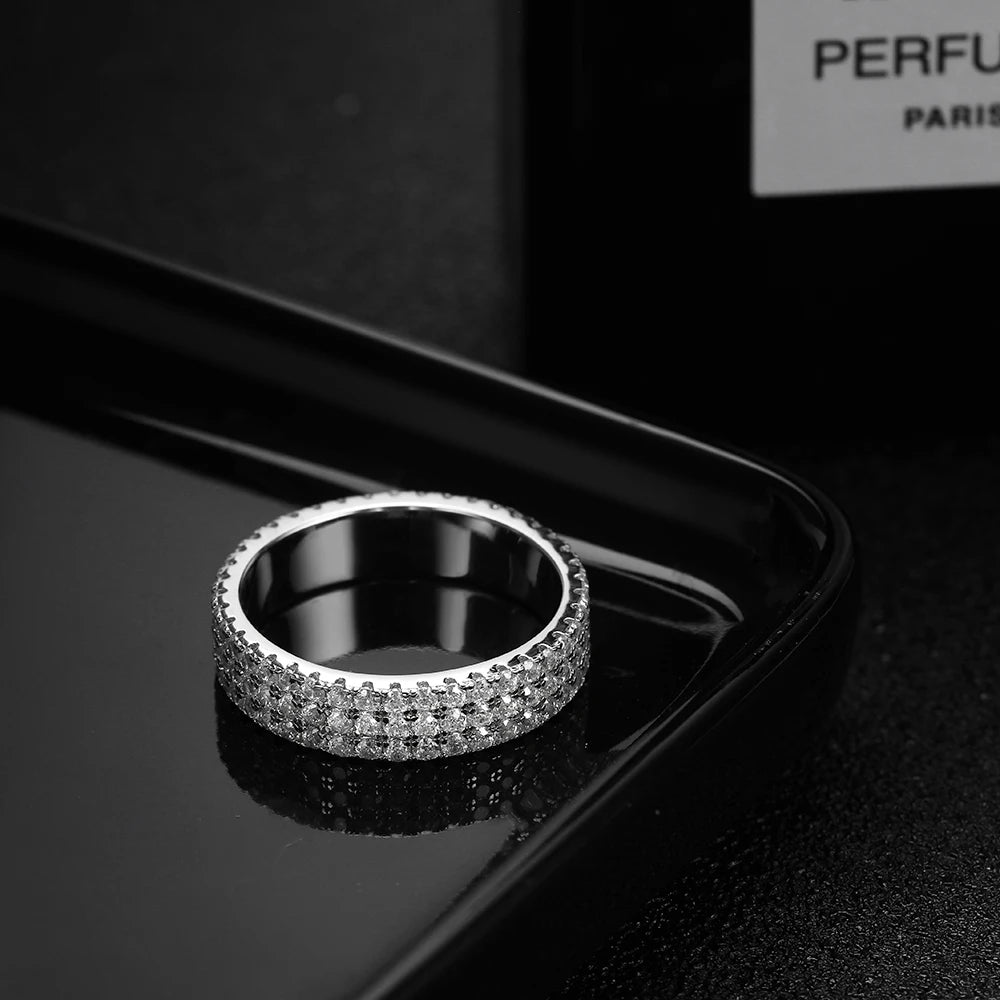 Moissanite Ring 4.5mm | 925 Sterling Sliver Plated 18k White Gold | Rings for Woman Man | GRA Certified