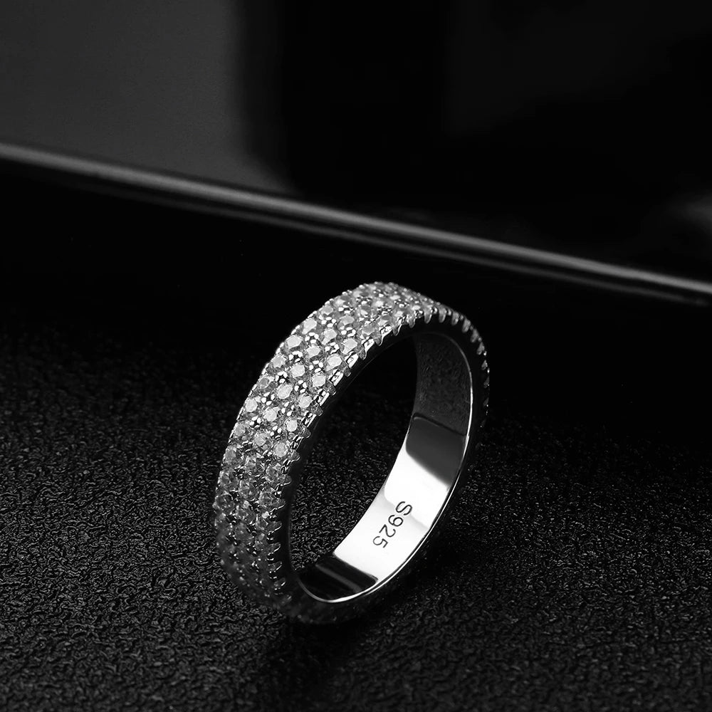 Moissanite Ring 4.5mm | 925 Sterling Sliver Plated 18k White Gold | Rings for Woman Man | GRA Certified