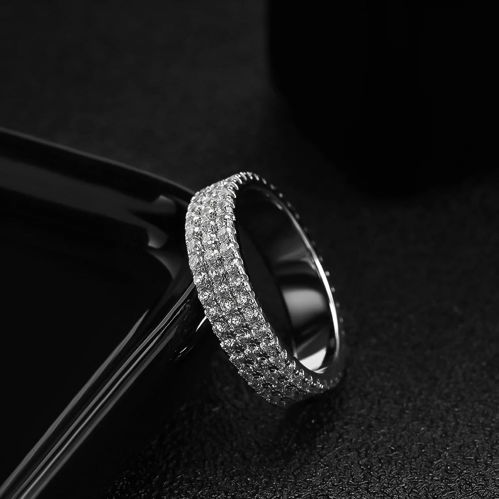 Moissanite Ring 4.5mm | 925 Sterling Sliver Plated 18k White Gold | Rings for Woman Man | GRA Certified