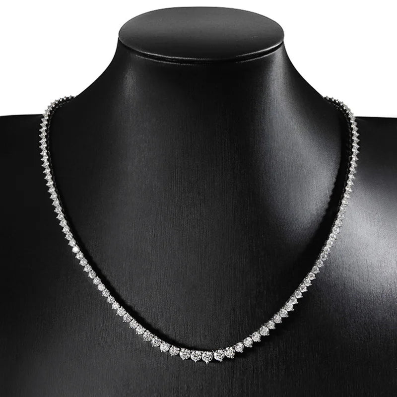 Moissanite Tennis Necklace | D Color VVS1 Clarity | GRA Certified | s925 Sterling Silver 18k White Gold