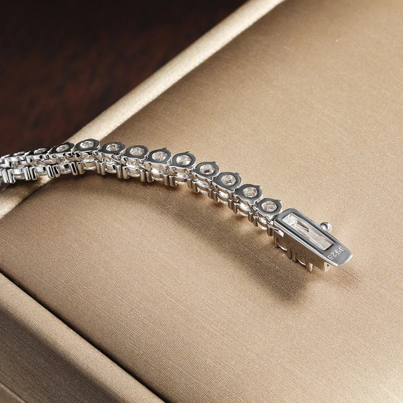 Moissanite Tennis Necklace | D Color VVS1 Clarity | GRA Certified | s925 Sterling Silver 18k White Gold