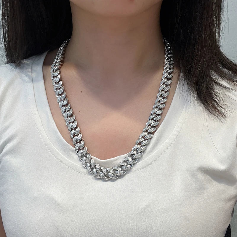 Moissanite Cuban Chain | 6mm 8mm 10mm 12mm | GRA Certified | 925 Sterling Silver | For Men & Women