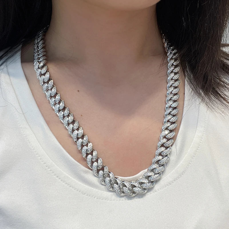 Moissanite Cuban Chain | 6mm 8mm 10mm 12mm | GRA Certified | 925 Sterling Silver | For Men & Women