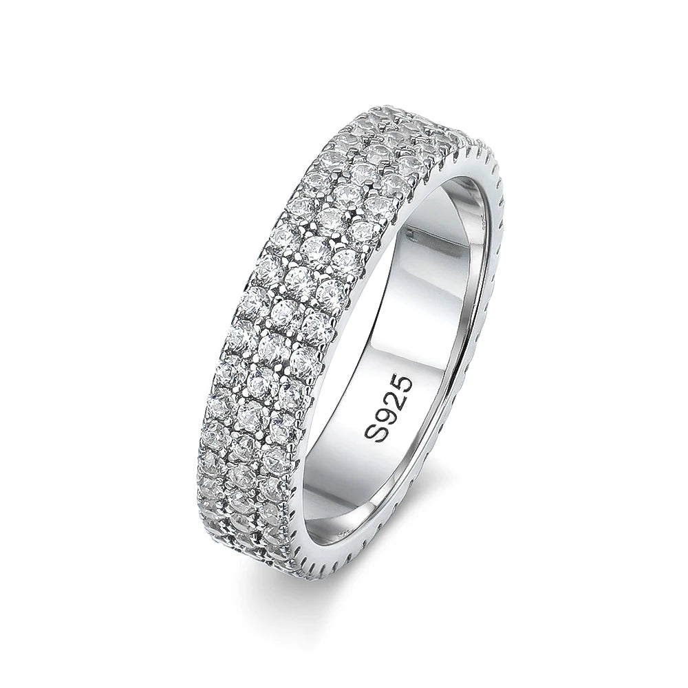 Moissanite Ring 4.5mm | 925 Sterling Sliver Plated 18k White Gold | Rings for Woman Man | GRA Certified