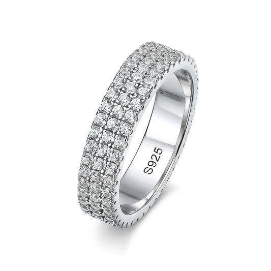 Moissanite Ring 4.5mm | 925 Sterling Sliver Plated 18k White Gold | Rings for Woman Man | GRA Certified
