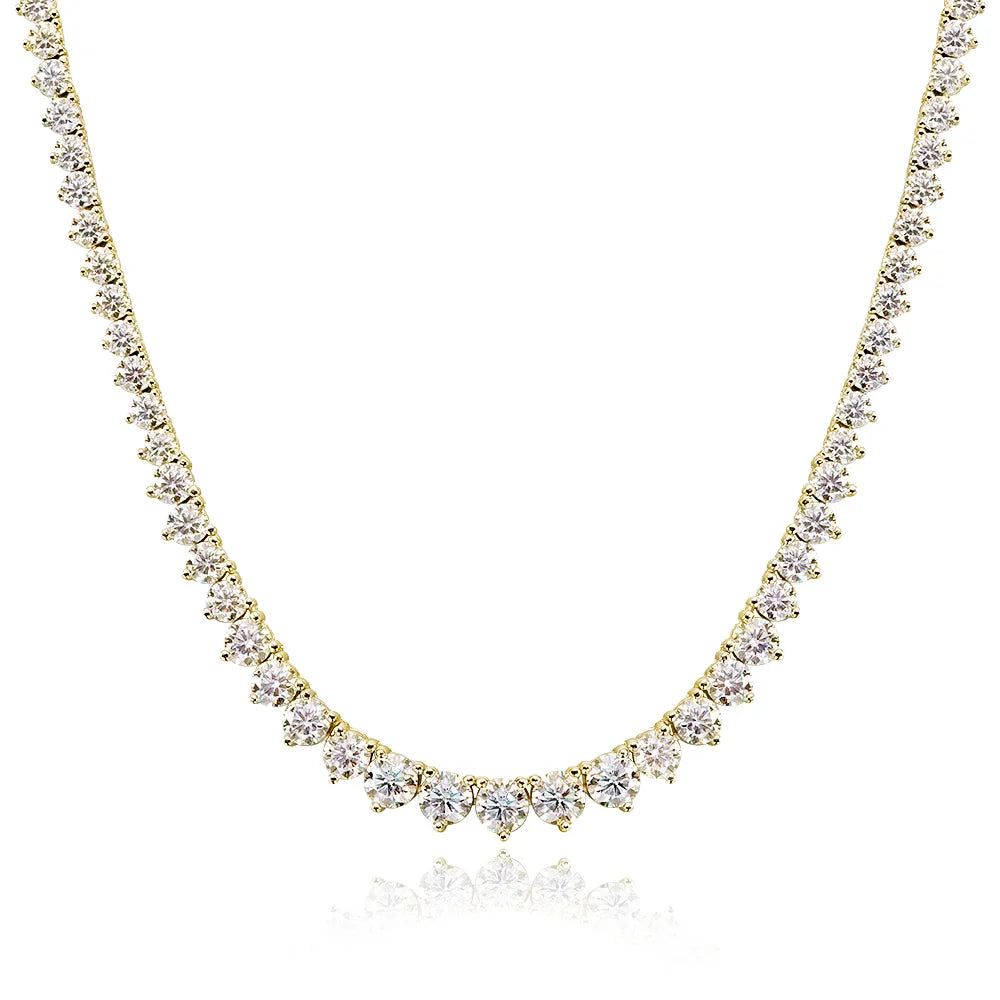 Moissanite Tennis Necklace | D Color VVS1 Clarity | GRA Certified | s925 Sterling Silver 18k White Gold