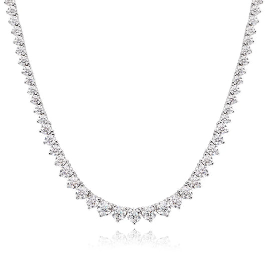 Moissanite Tennis Necklace | D Color VVS1 Clarity | GRA Certified | s925 Sterling Silver 18k White Gold