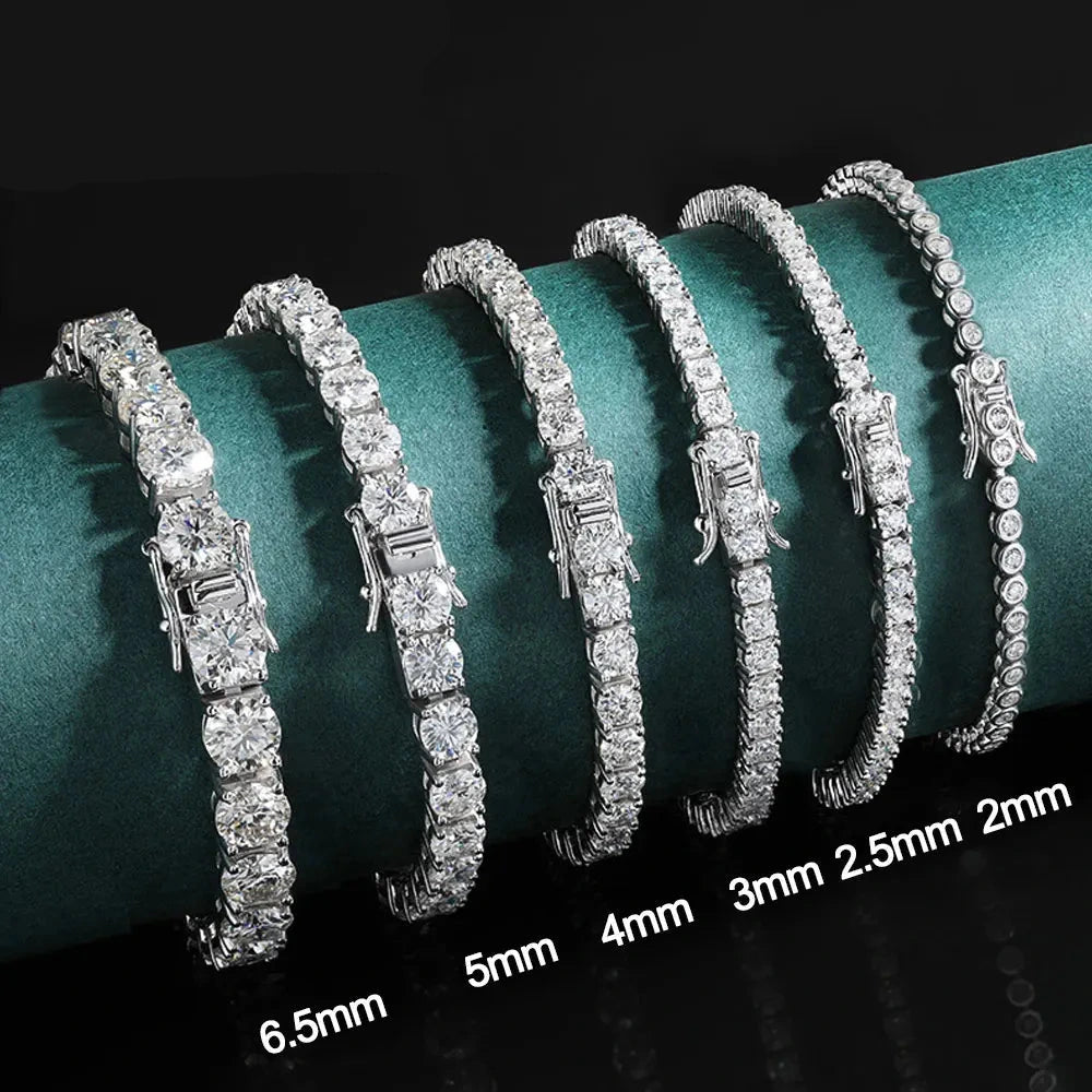Moissanite Tennis Bracelet | D Color VVS1 | 18k Gold Plated 925 Sterling Silver | GRA Certified